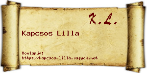 Kapcsos Lilla névjegykártya